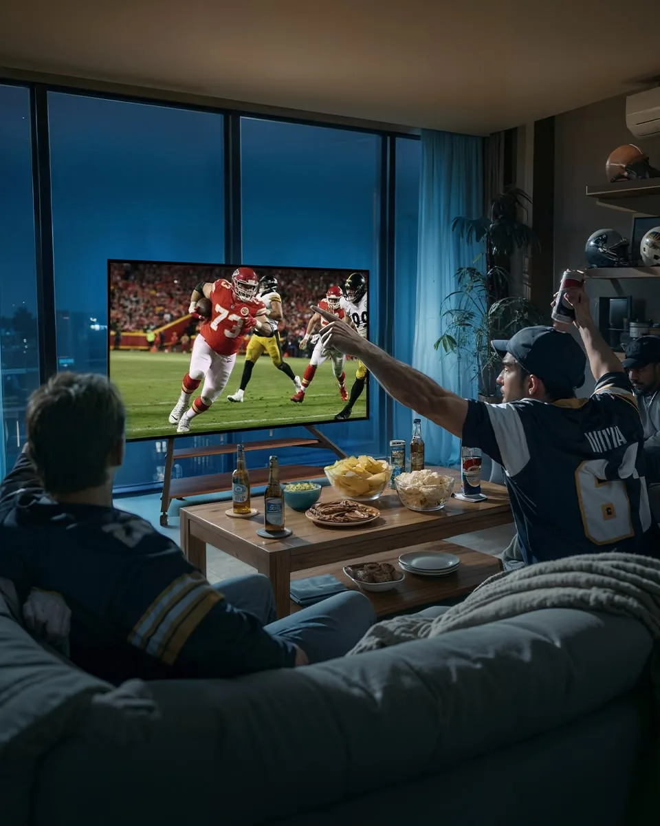 Friends watching live sports together via IPTV